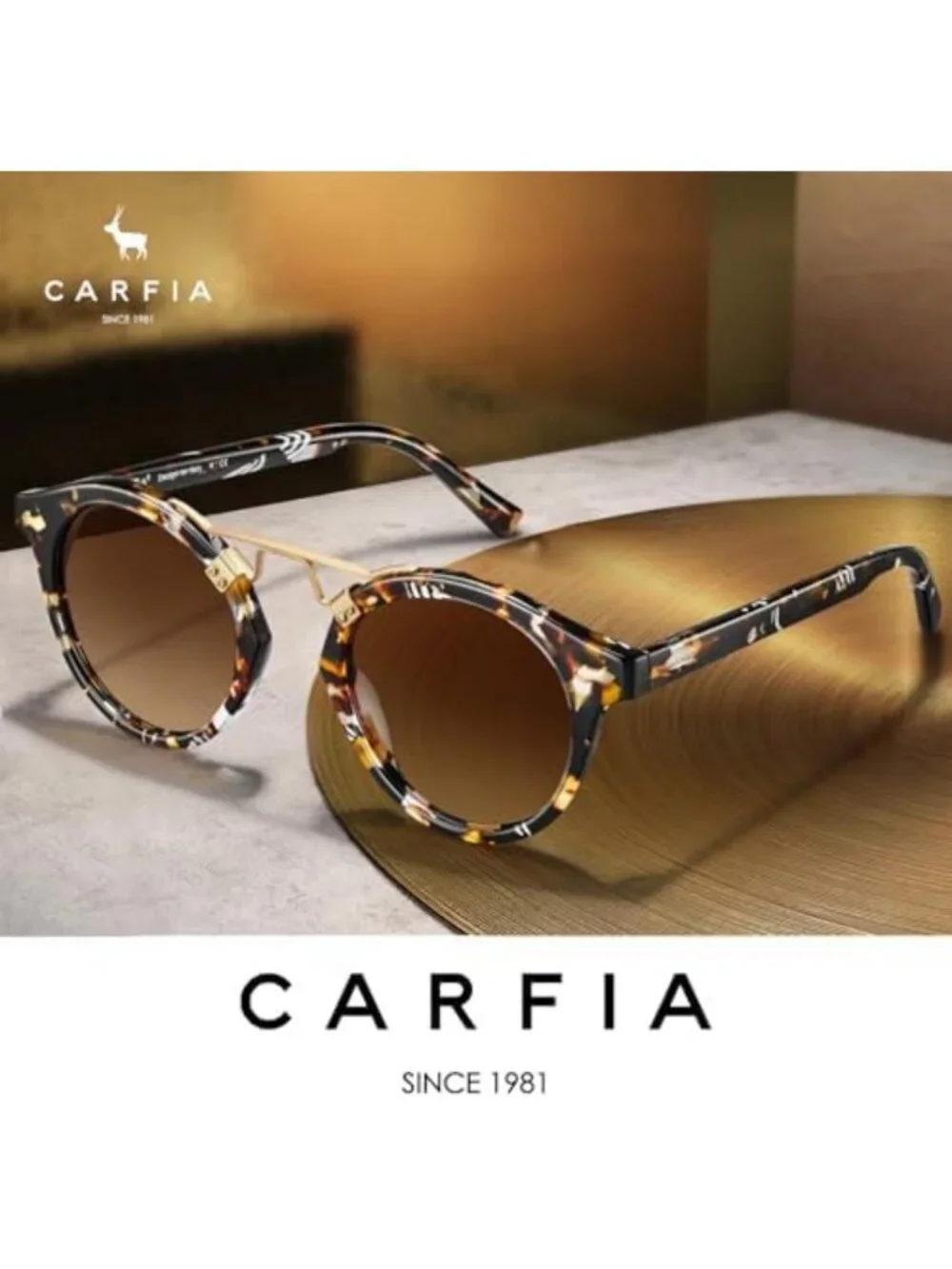 Chic Small Face Double Bridge Polarized Round Sunglasses for Women - UV